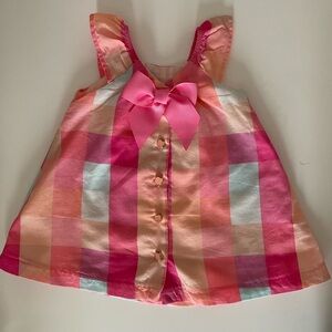 2 For $15 Colorful Plaid Dress with Pink Bow